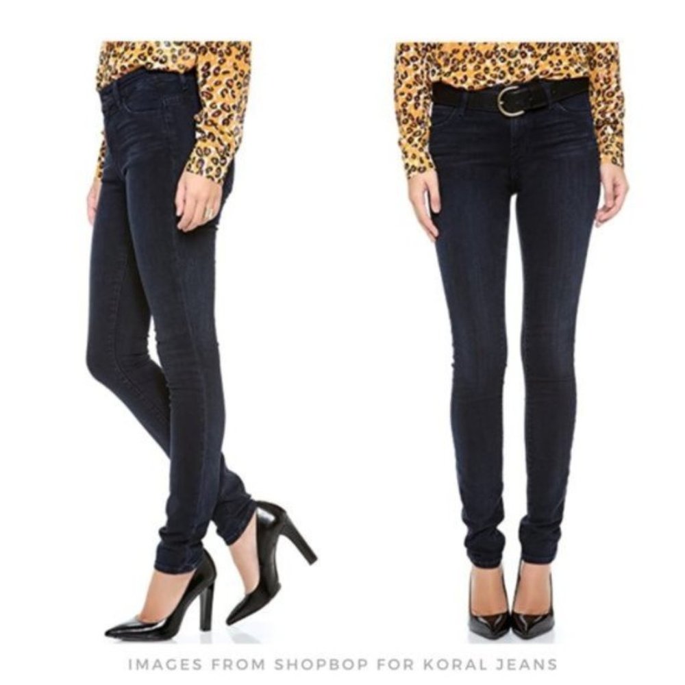 KORAL ▪ Classic High Rise Sleek Dressy Silhouette Skinny Jean, Dark Wash